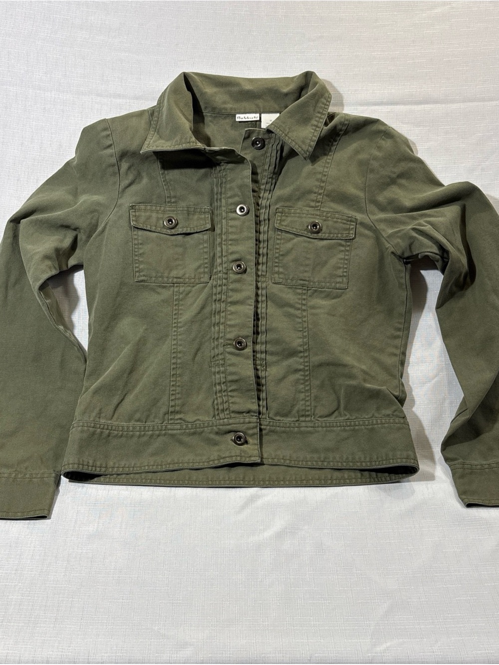 Rubbish Olive Green Button-Front Jean Jacket